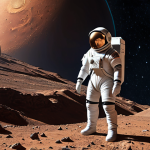 **Ethical Space Exploration:** A diverse group of people collaboratively designing sustainable technologies for planetary protection, emphasizing environmental responsibility and the discovery of extraterrestrial life.